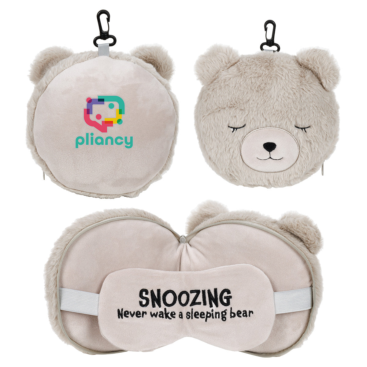 Custom logo Comfort Pals™ Bear 2-in-1 Pillow Sleep Mask