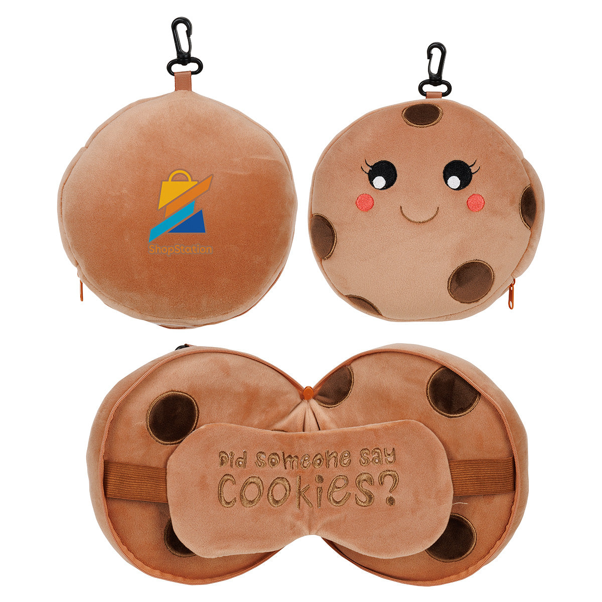 Custom logo Comfort Pals™ Cookie 2-in-1 Pillow Sleep Mask
