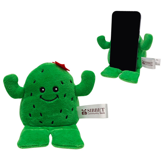Custom logo Phone Pals™ Weighted Plush Phone Holder - Cactus
