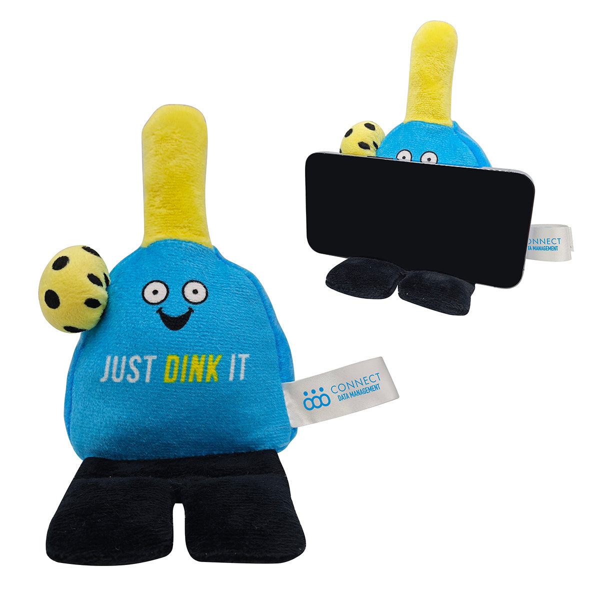 Custom logo Phone Pals™ Weighted Plush Phone Holder - Pickleball Player