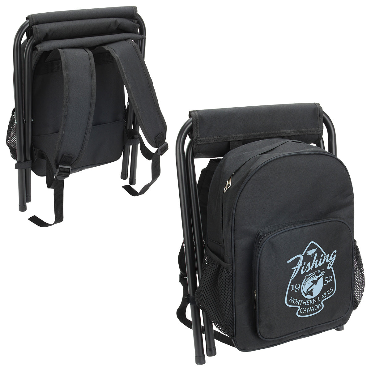 Custom logo Fieldcrest Cooler Backpack with Folding Stool