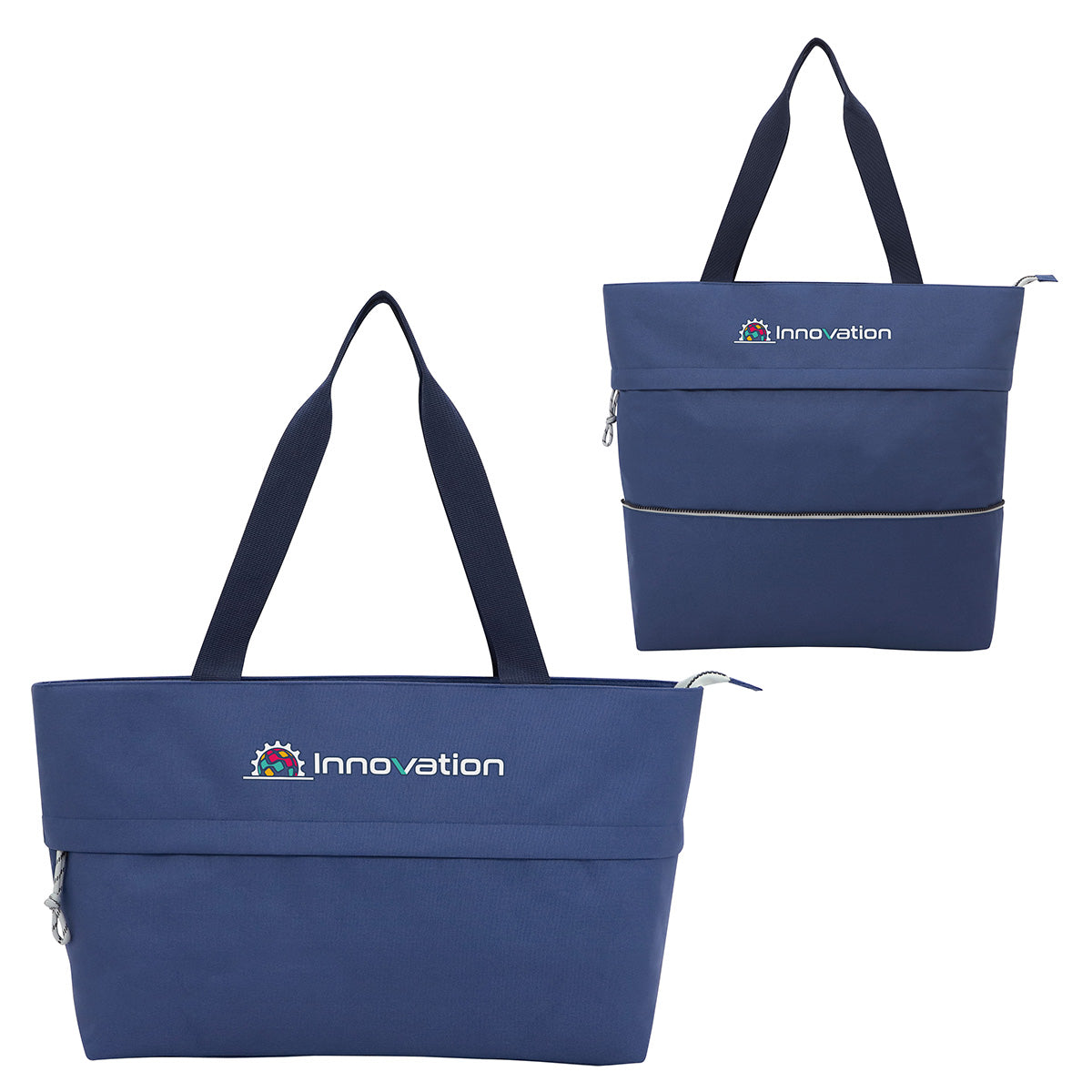 Custom logo Rio Extendable Polyester Zippered Tote