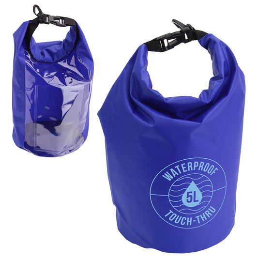 Custom logo 5-Liter Waterproof Gear Bag With Touch-Thru Pouch