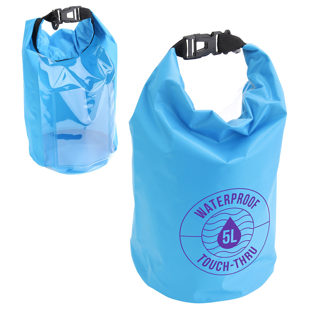 Custom logo 5-Liter Waterproof Gear Bag With Touch-Thru Pouch