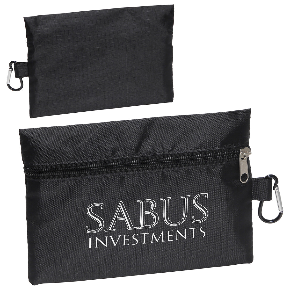 Custom logo Zippered Ripstop Utility Bag with Carabiner