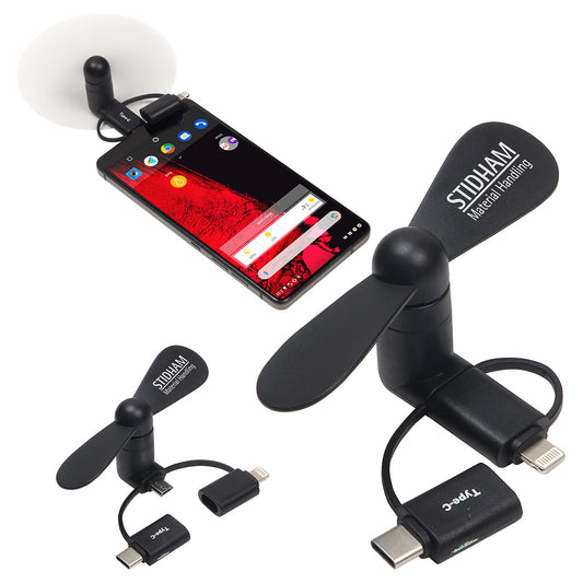Custom logo 3-in-1 Mini Phone Fan