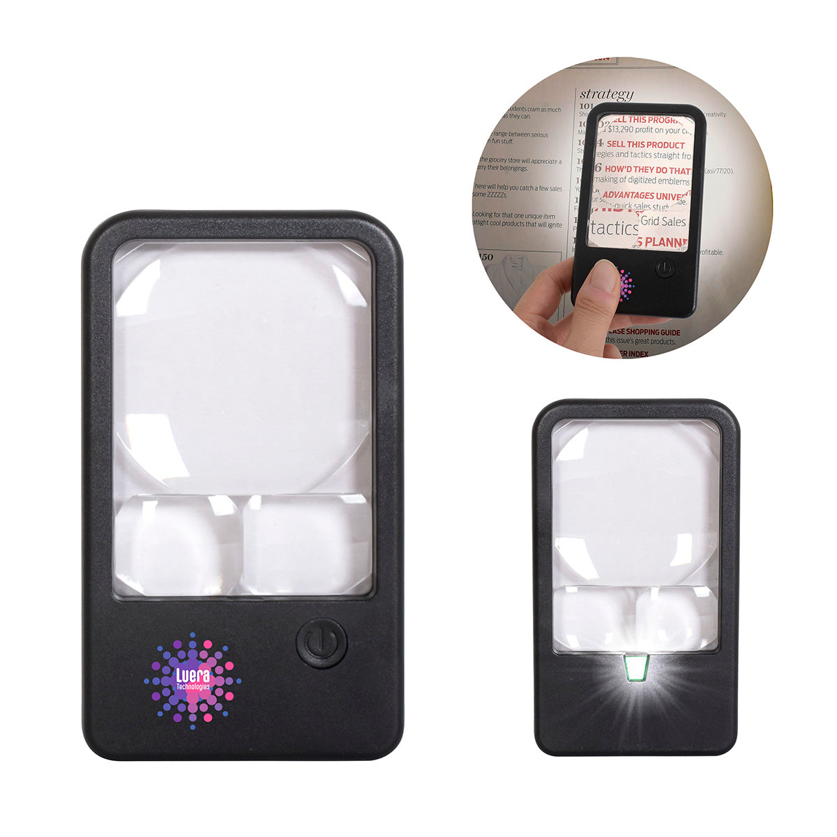 Custom logo Best Buddy Tools ® Rechargeable LED Pocket Magnifier