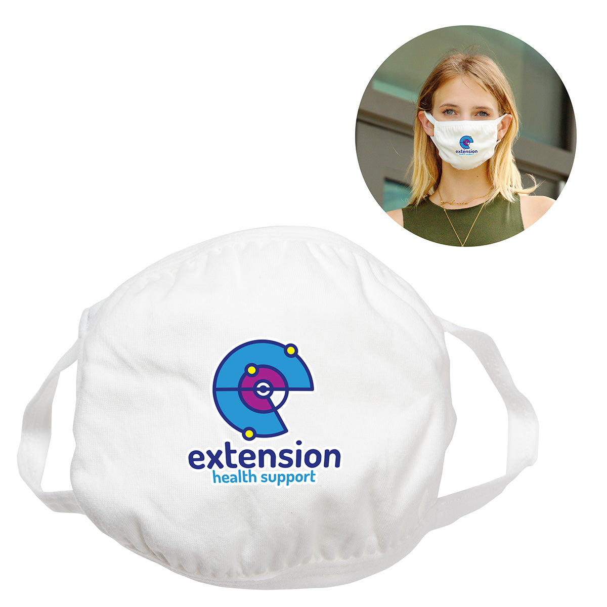 Custom logo Escort Cotton 4-Ply Face Mask