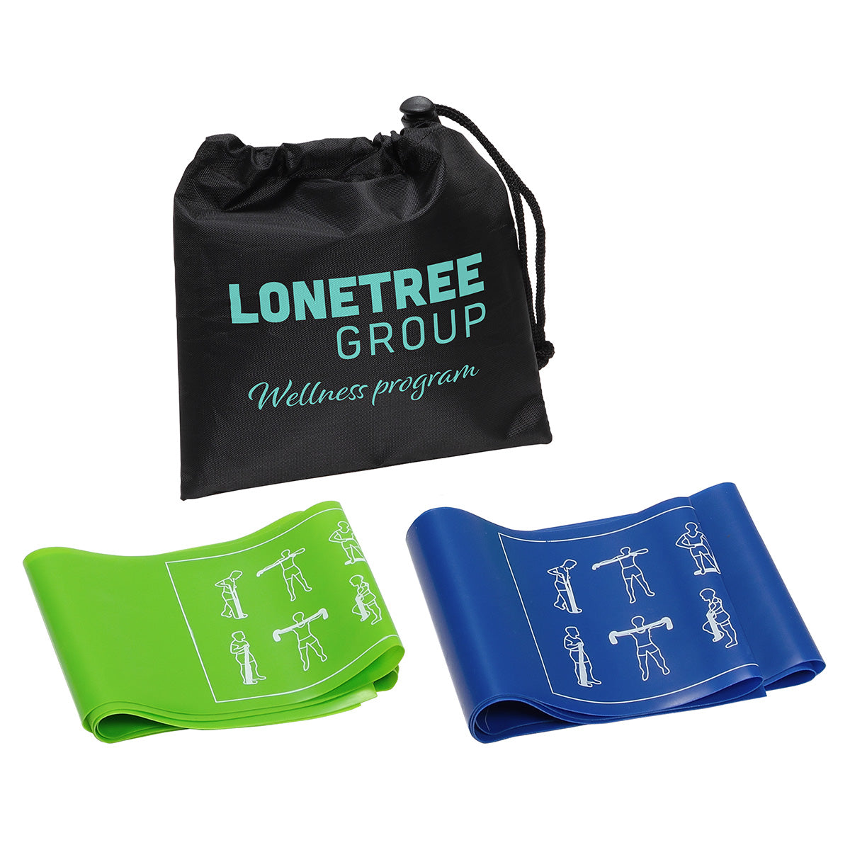 Custom logo Power Stretch 2-Piece Fitness Band Set