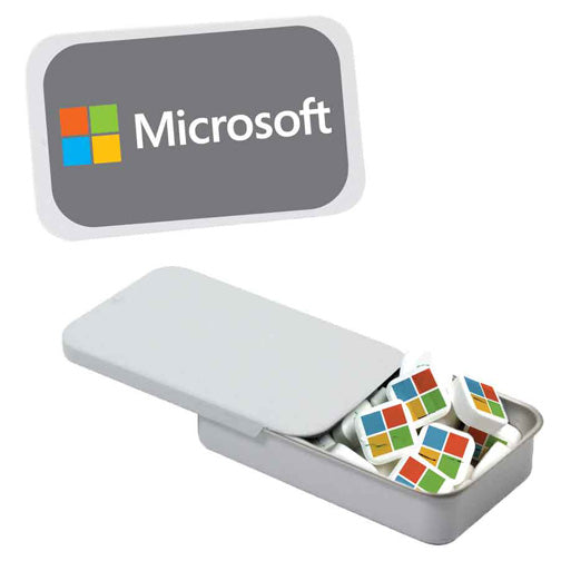 Custom logo Slider Tin with Printed Mints