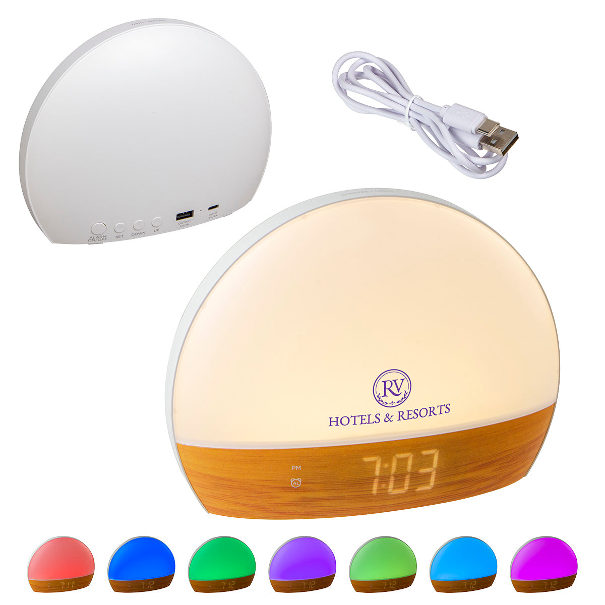 Custom logo Daybreak Digital Alarm Clock with Sunrise Simulation