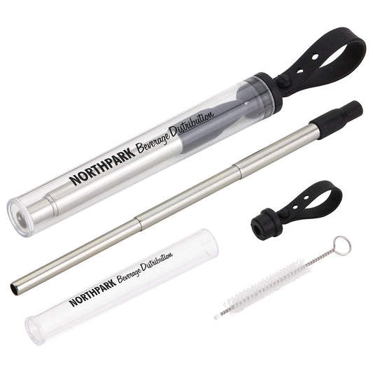 Custom logo Sip 'N Slide Telescoping Straw With Cleaning Brush