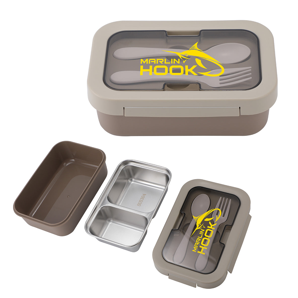 Custom logo Bento Stainless Steel/PP Lunch Box With Utensils
