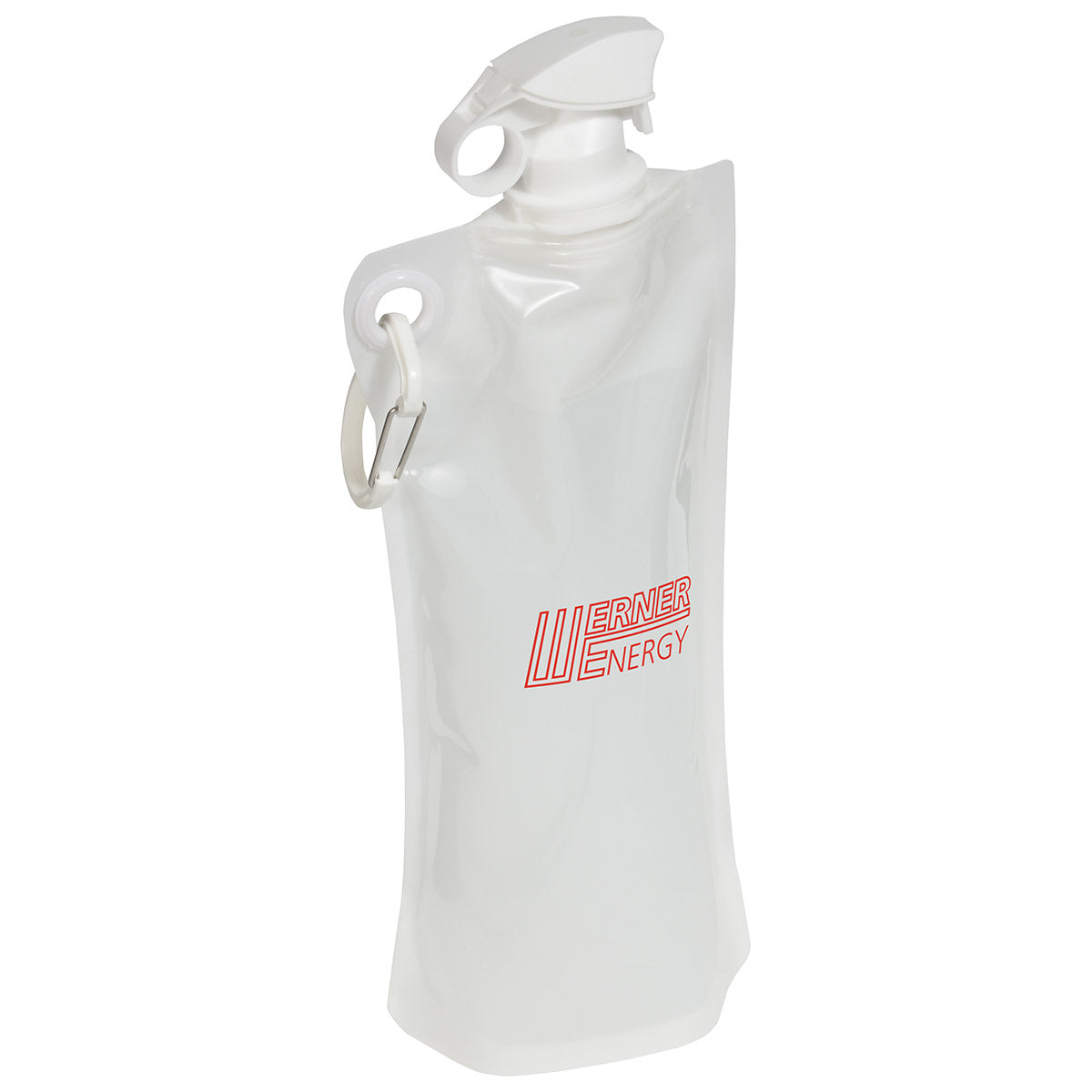 Custom logo Flip Top Foldable Water Bottle with Carabiner