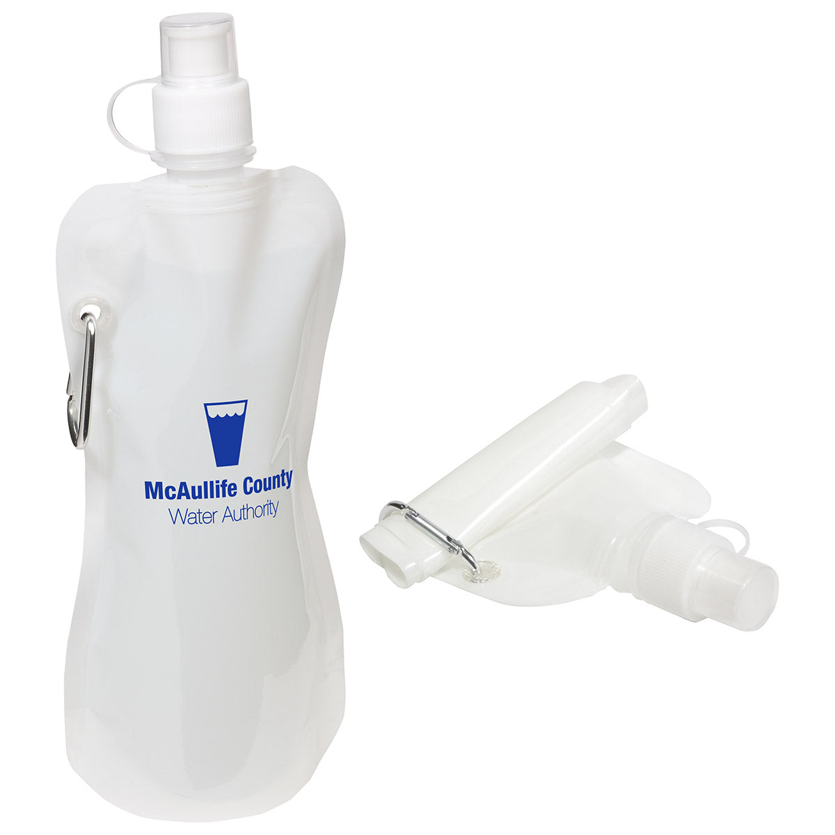 Custom logo Flex Foldable 16 oz Water Bottle with Carabiner