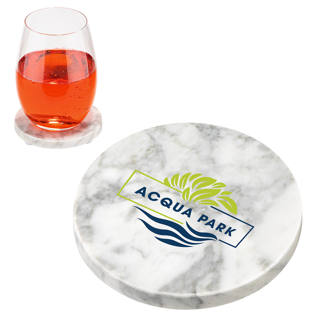 Custom logo Juno Marble Coaster