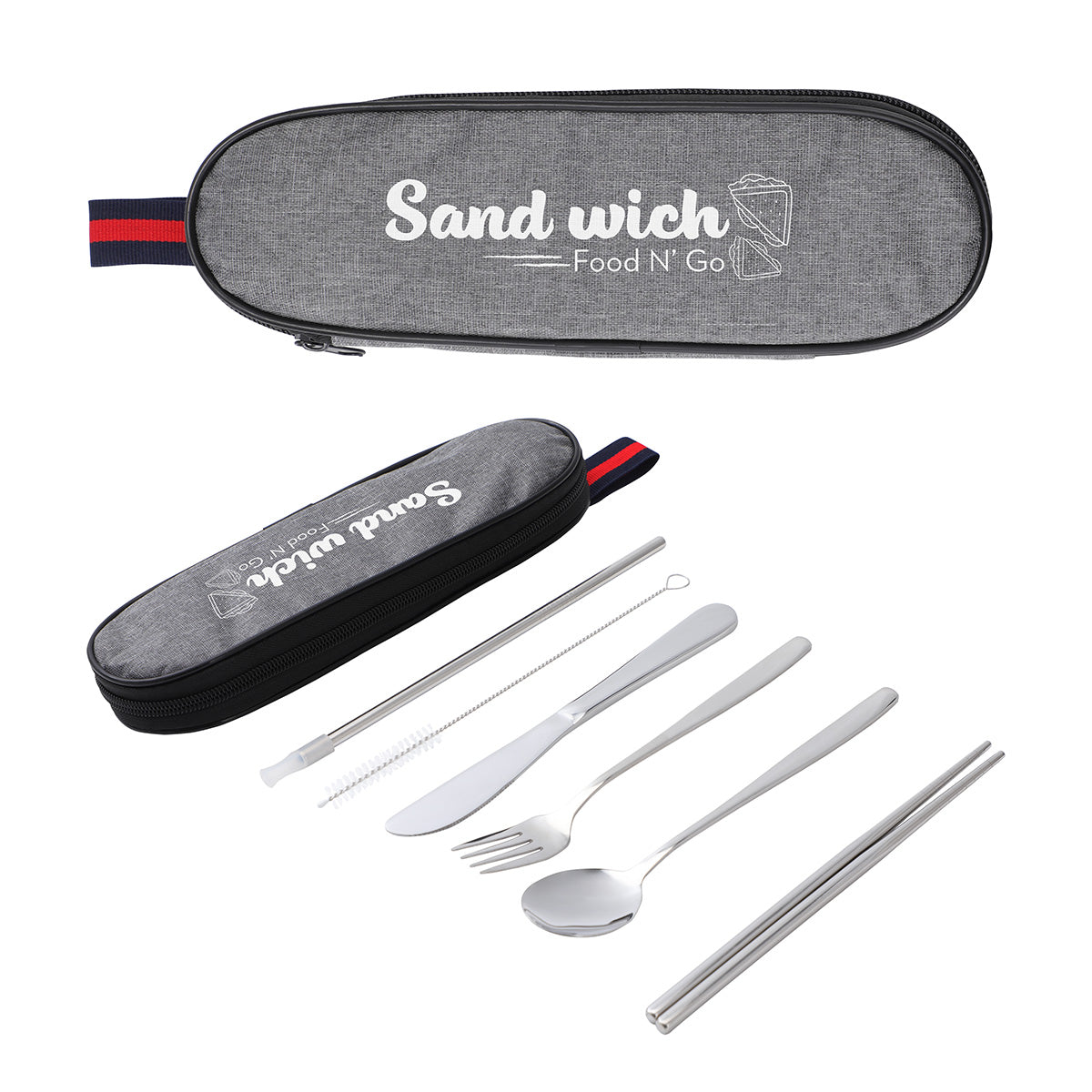 Custom logo Stainless Steel Cutlery Set In Oxford Case