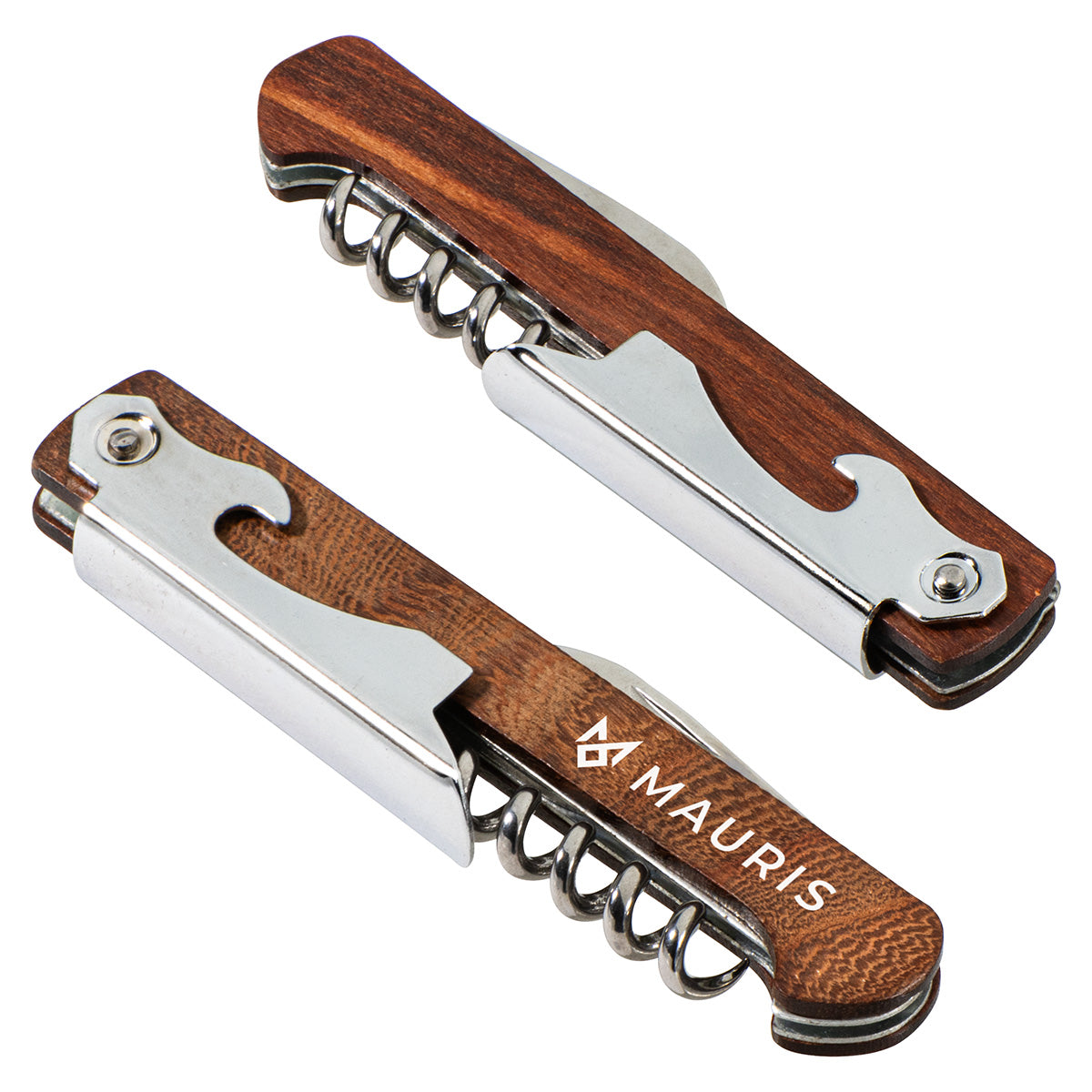 Custom logo Waiter's 3-in-1 Bottle Opener with Wooden Handle