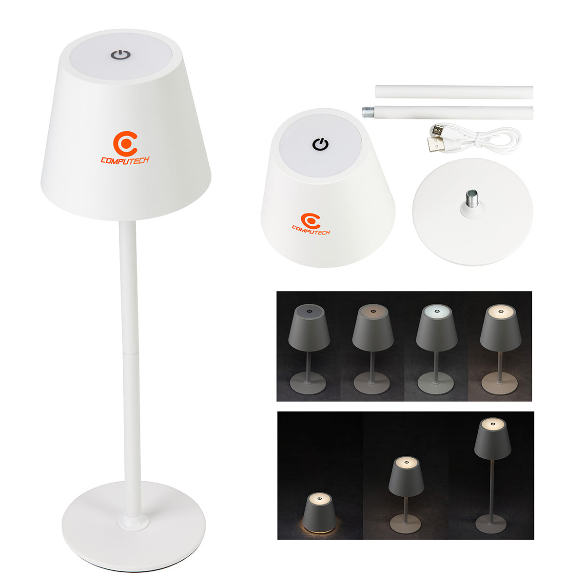Custom logo Illume Rechargeable Touch-Control Mini Desk Lamp