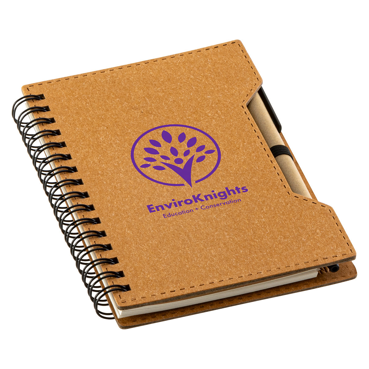 Custom logo Agenda Recycled Spiral Notebook with Sticky Notes & Pen