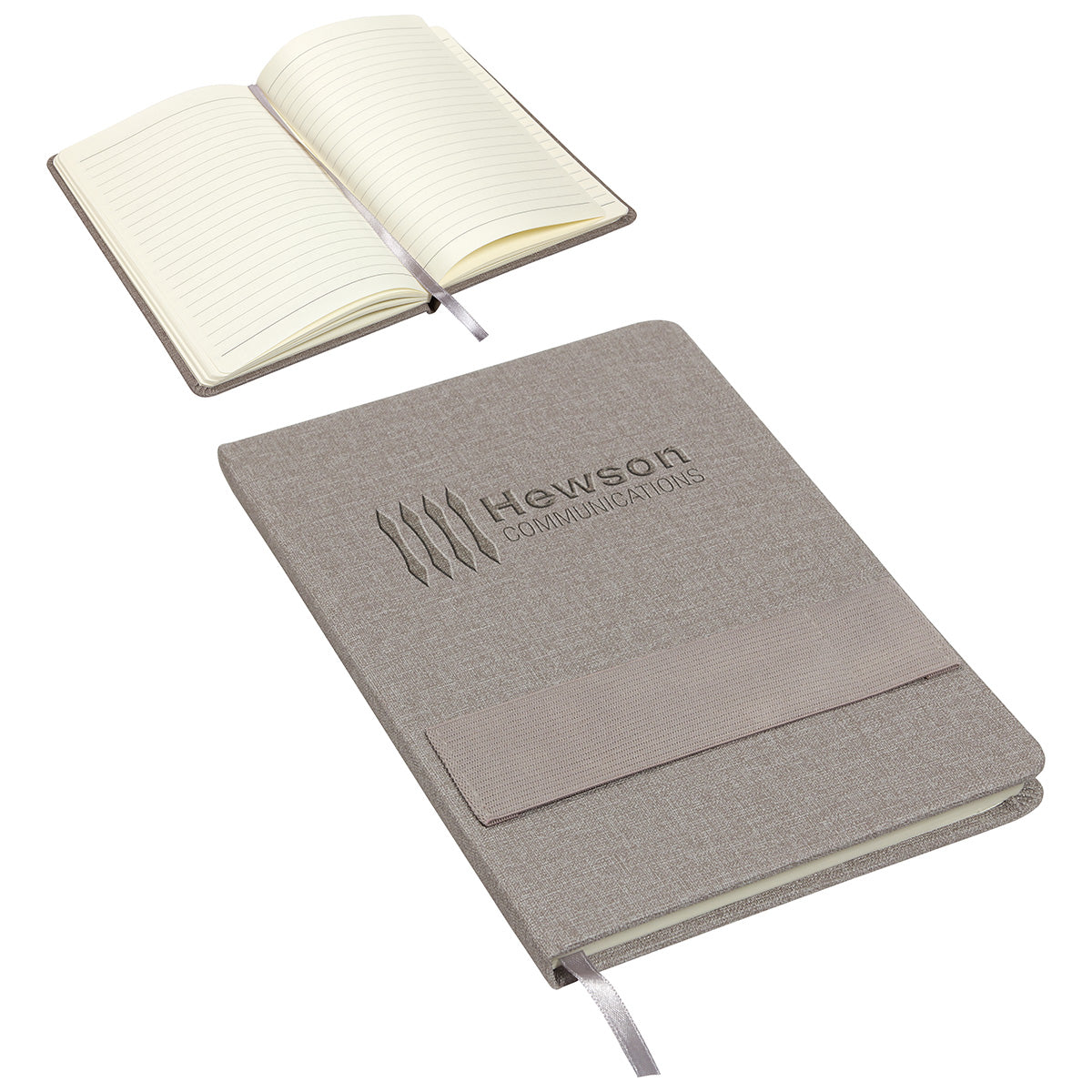 Custom logo Council Textured Journal with Phone + Pen Holder
