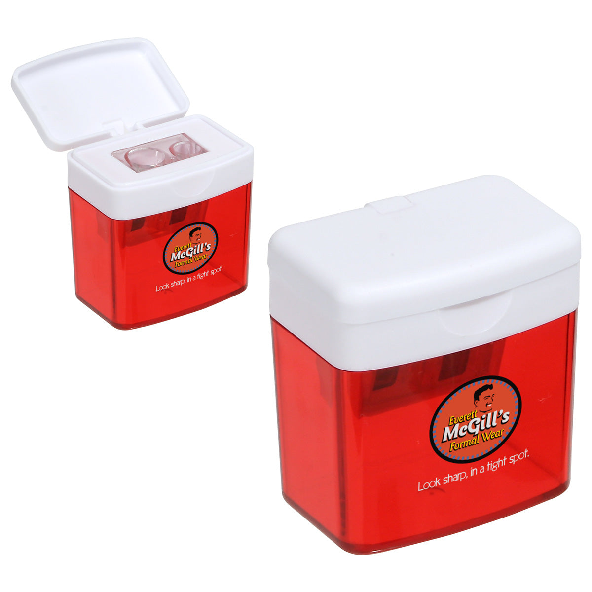Custom logo Dual Tool Pencil & Crayon Sharpener
