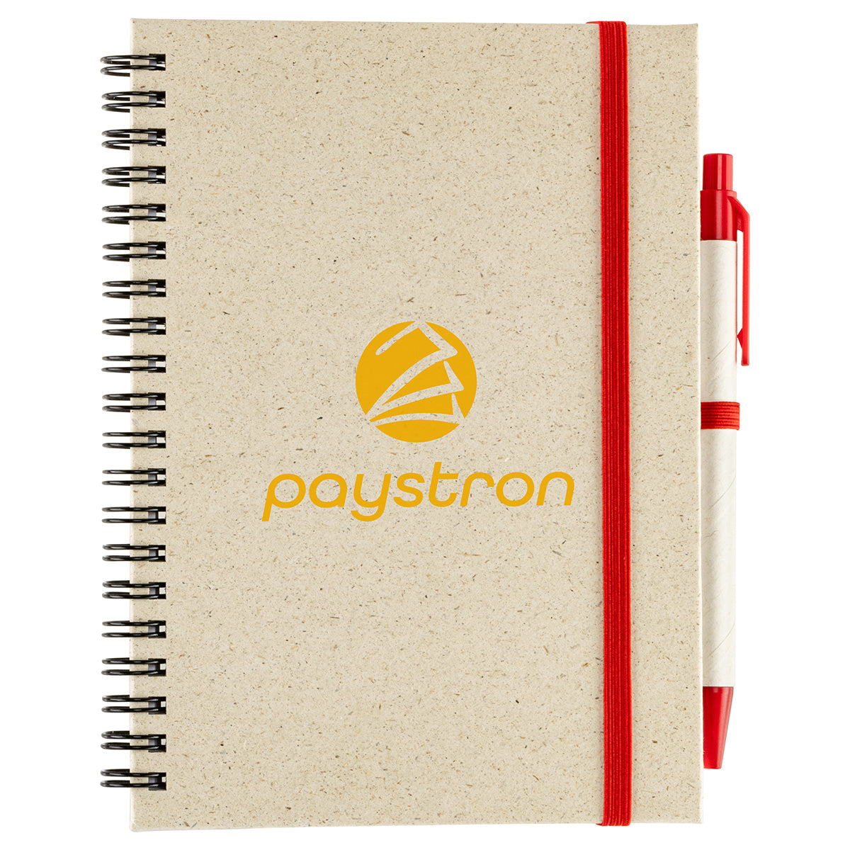 Custom logo Prairie Fragrant Grass Recycled Spiral Notebook with Pen