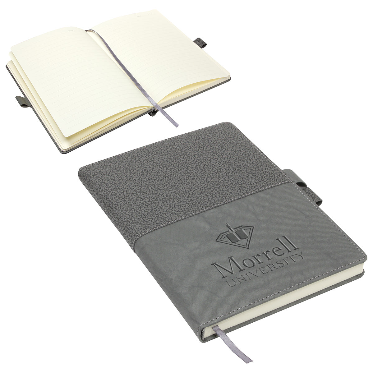 Custom logo Quarry Textured Journal with Interlocking Pen Closure