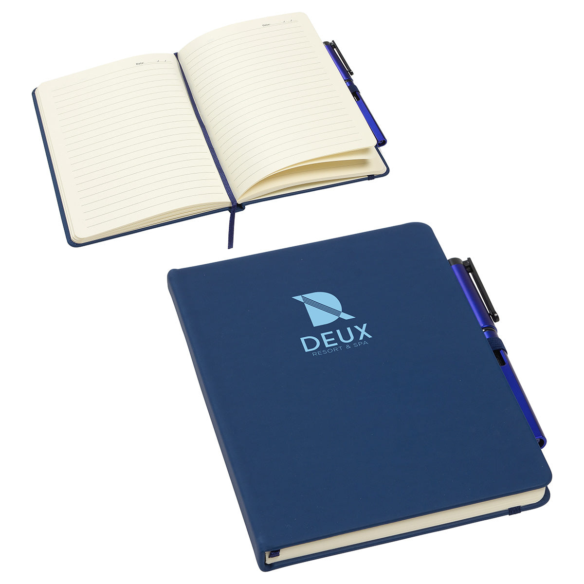 Custom logo Quorum Soft Touch Journal with Matching Color Gel Pen