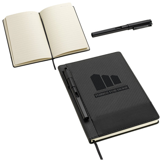 Custom logo Symposium Textured Journal with Pen