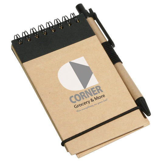 Custom logo Think Green Recycled Notepad & Pen