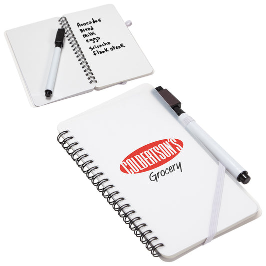 Custom logo Write + Wipe Erasable Jotter Notebook