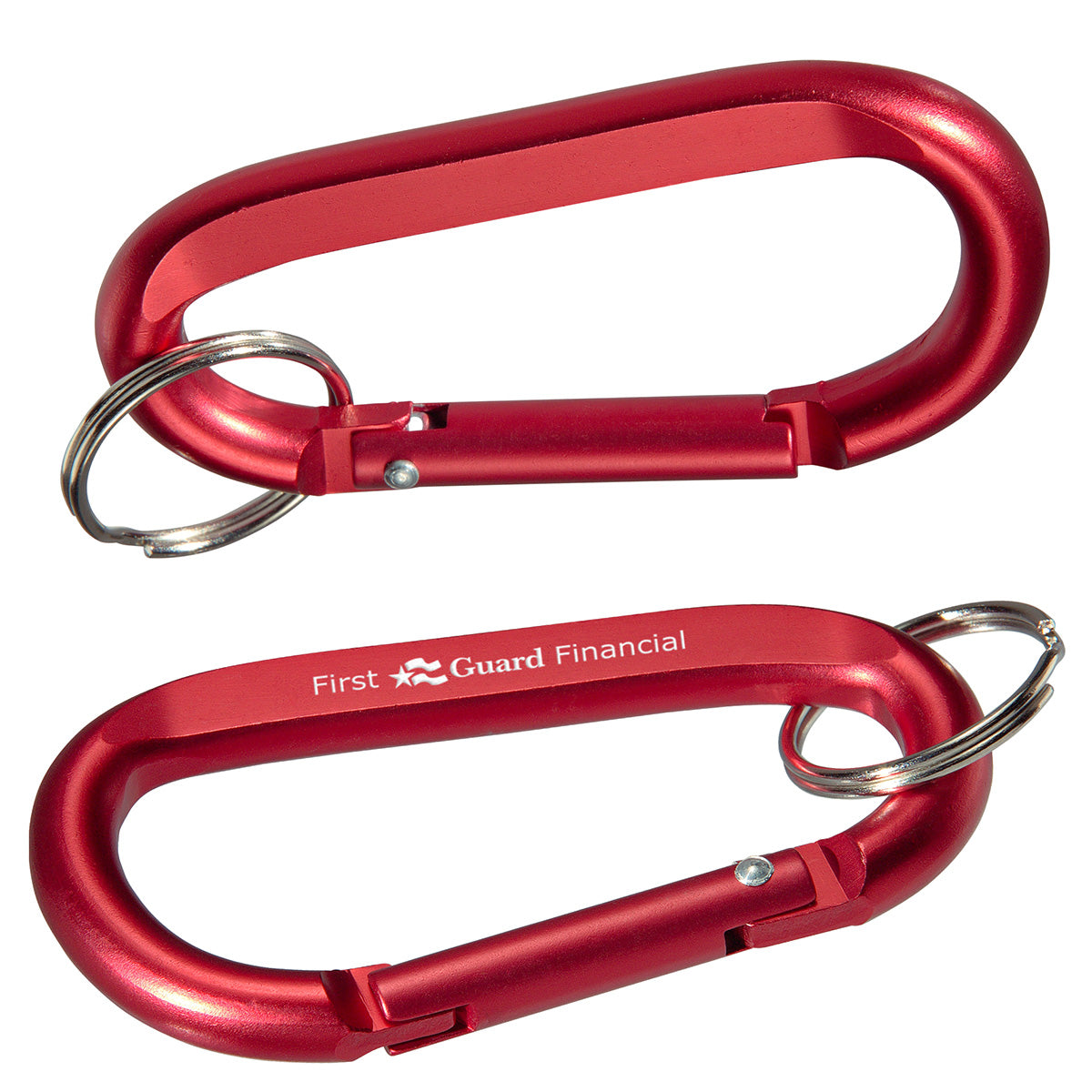 Custom logo Aluminum Carabiner with Key Ring