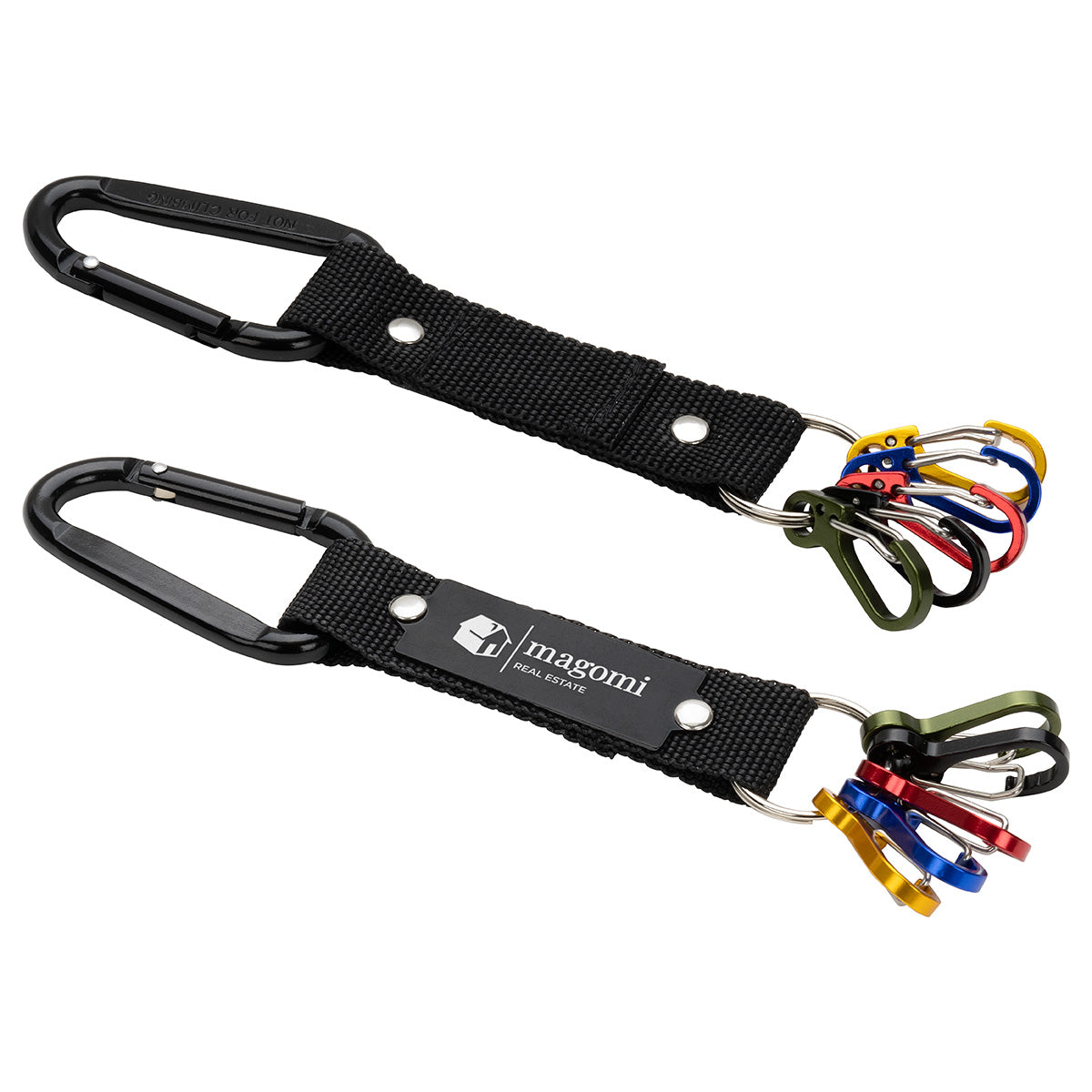 Custom logo Aluminum Carabiner Strap with Color-Code Key Clips