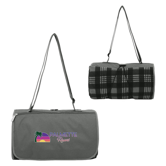 Custom logo Premium Barrel Fleece Picnic Blanket
