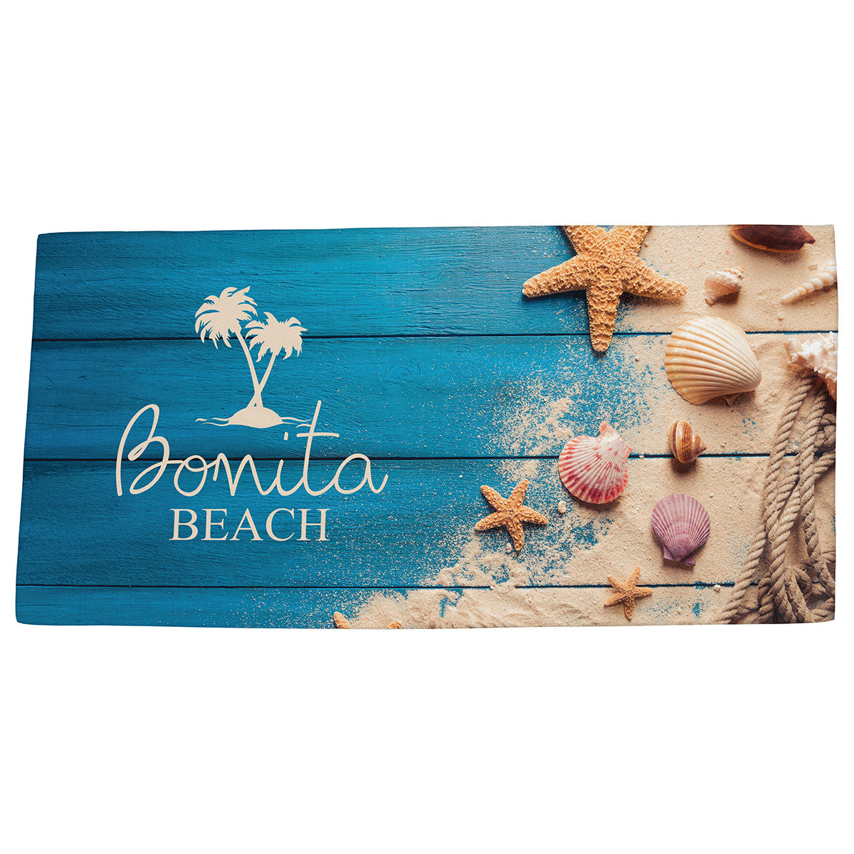 Custom logo Boardwalk 30" x 60" Microfiber Beach Blanket/Towel- Full-Color