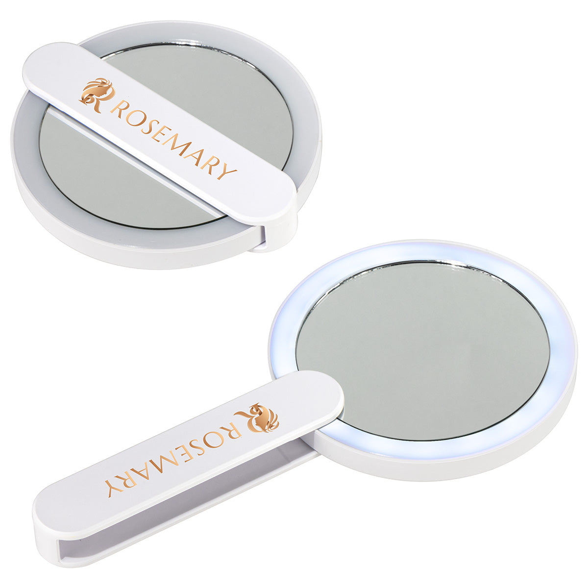 Custom logo Cabaret LED Mirror with Swivel Handle