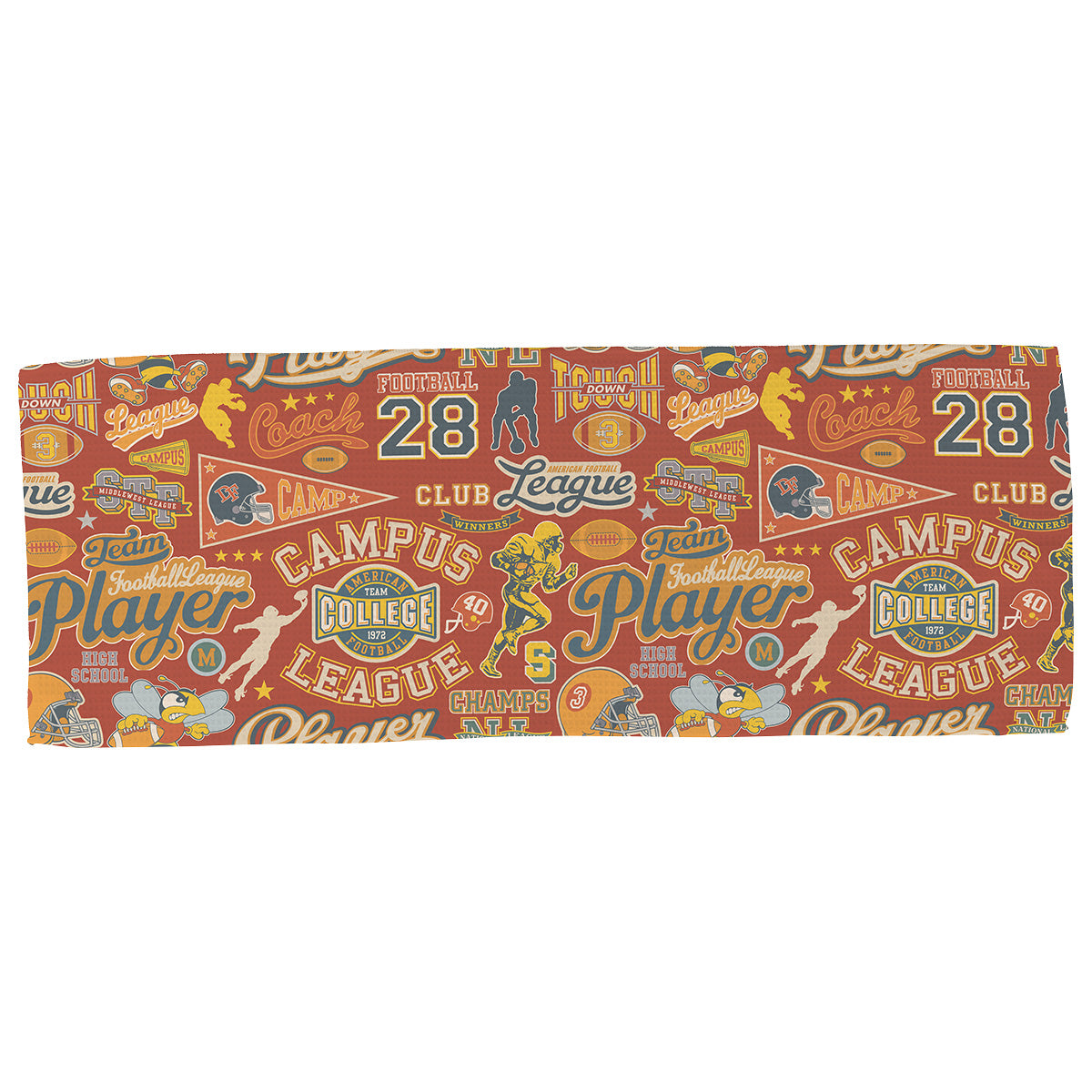 Custom logo Gridiron Full-Color 12" x 32" Waffle Microfiber Sports Towel