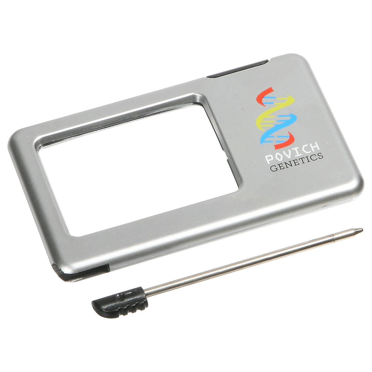 Custom logo Silver Thin Light-Up Magnifier
