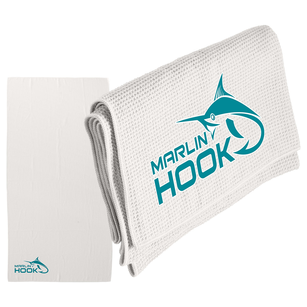 Custom logo Seaside 30" x 60" Waffle Microfiber Beach Towel