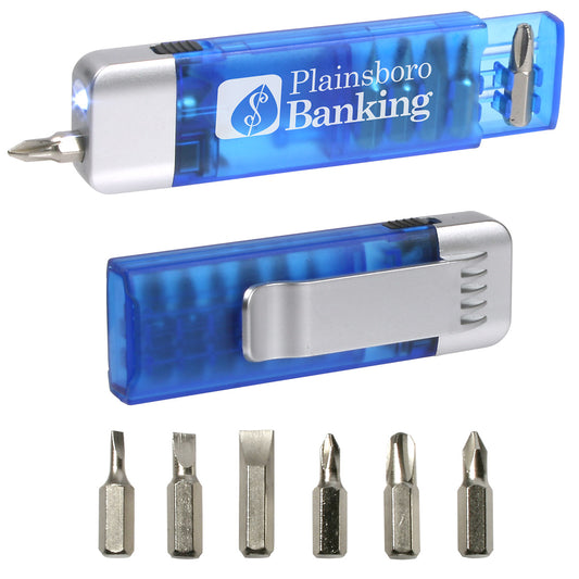 Custom logo Clip-On Pocket Screwdriver Flashlight