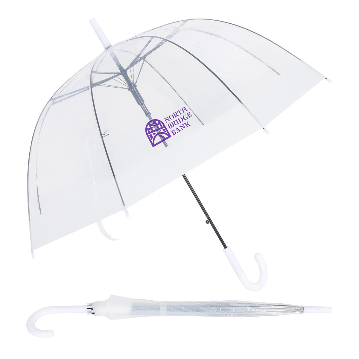 Custom logo Dome 46" Arc Auto-Open Clear-View Umbrella