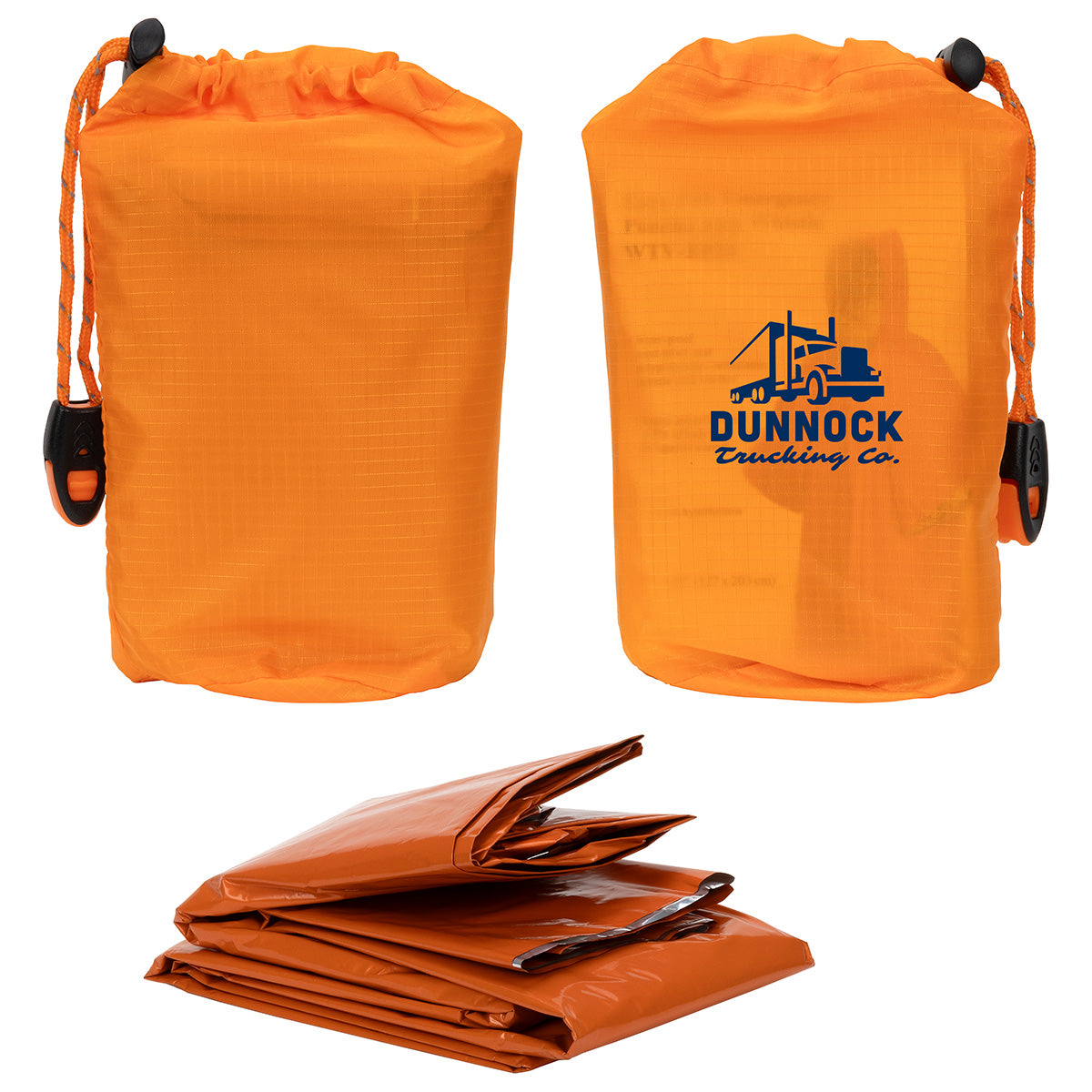 Custom logo Easy-Pak Emergency Poncho with Whistle