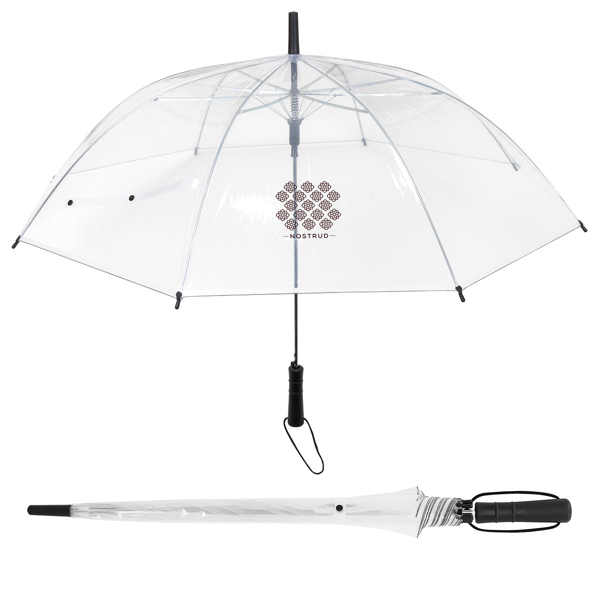 Custom logo Panorama 46" Arc Auto-Open Clear Umbrella
