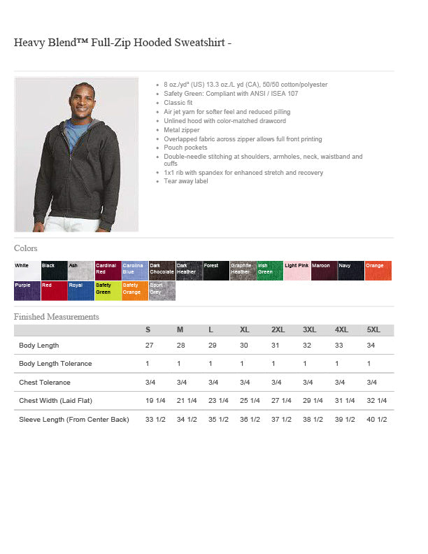 Heavy Blend™ Full-Zip Hooded Sweatshirt - 18600