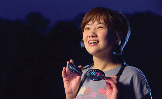 Dual Breeze Hands-Free Neck Fan with Mood Light - WTV-DB21