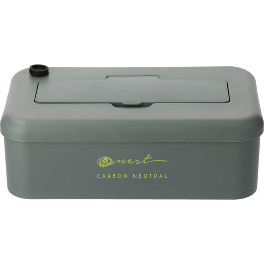 Custom logo Bamboo Fiber Lunch Box with Utensils