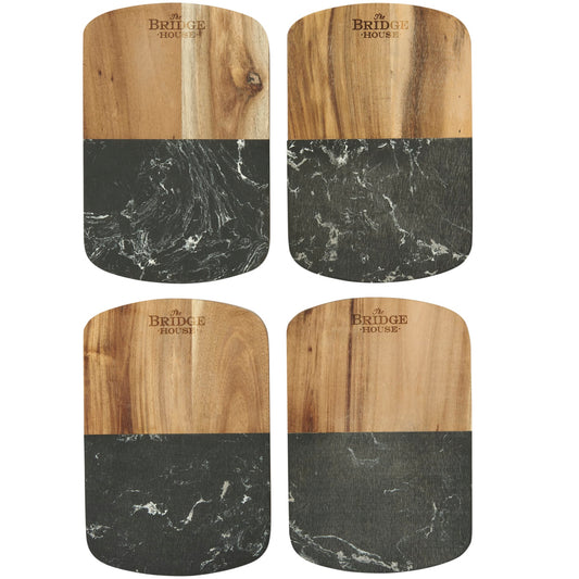 Custom logo Black Marble Cheese Board Set with Knives