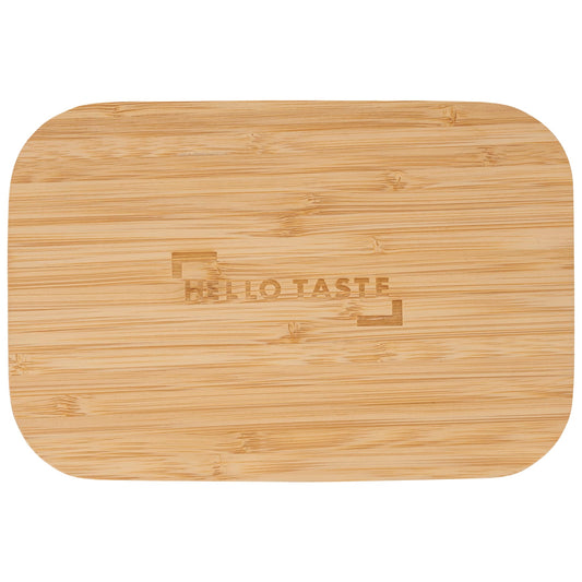 Custom logo Bamboo Fiber Lunch Box with Cutting Board Lid