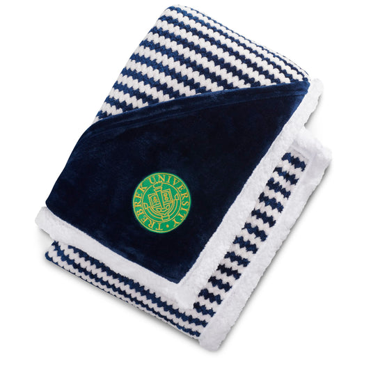 Custom logo Field & Co.® Chevron Striped Sherpa Blanket